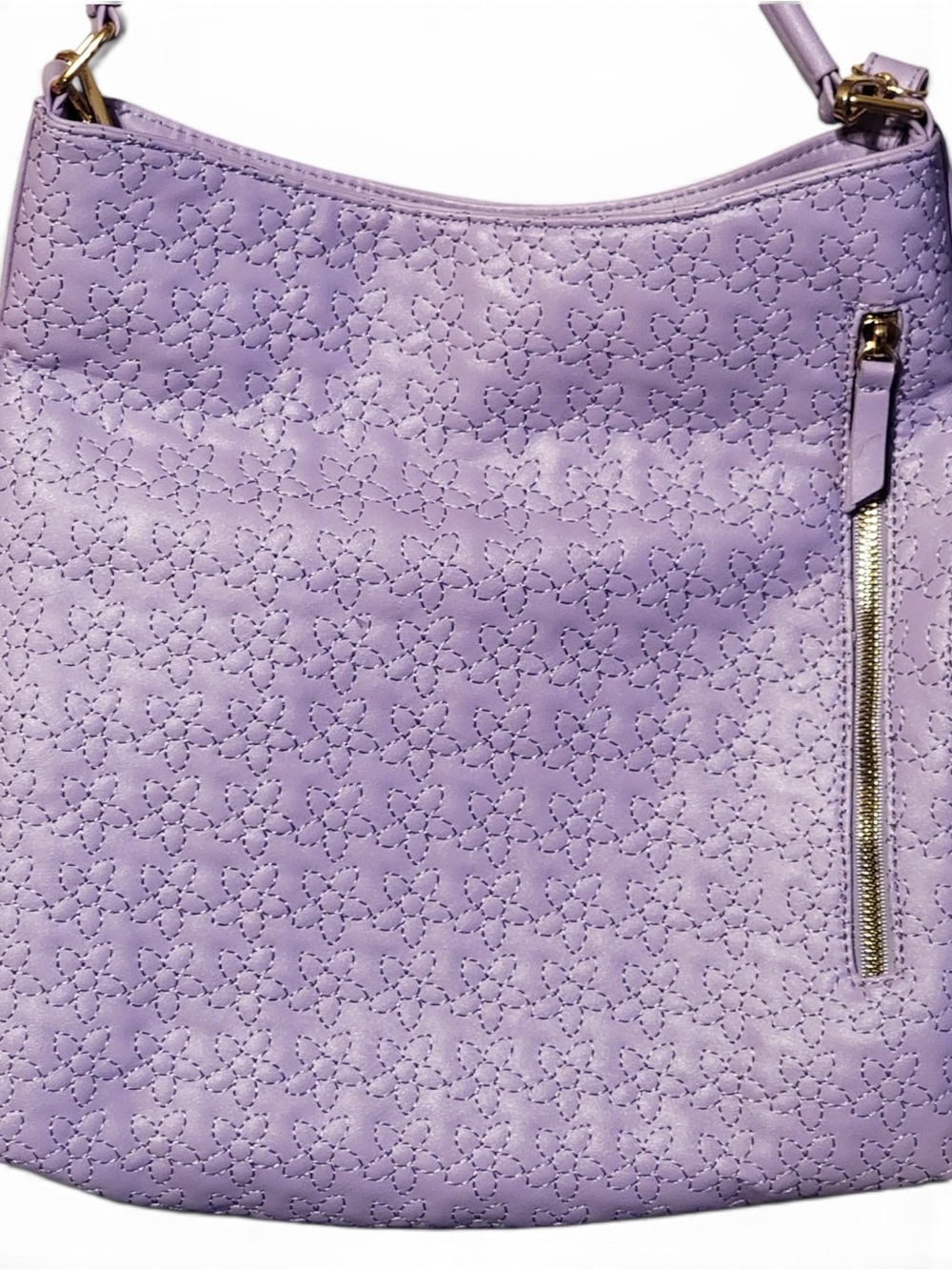 Olivia Miller Lilac Quilted Floral Hobo Bag